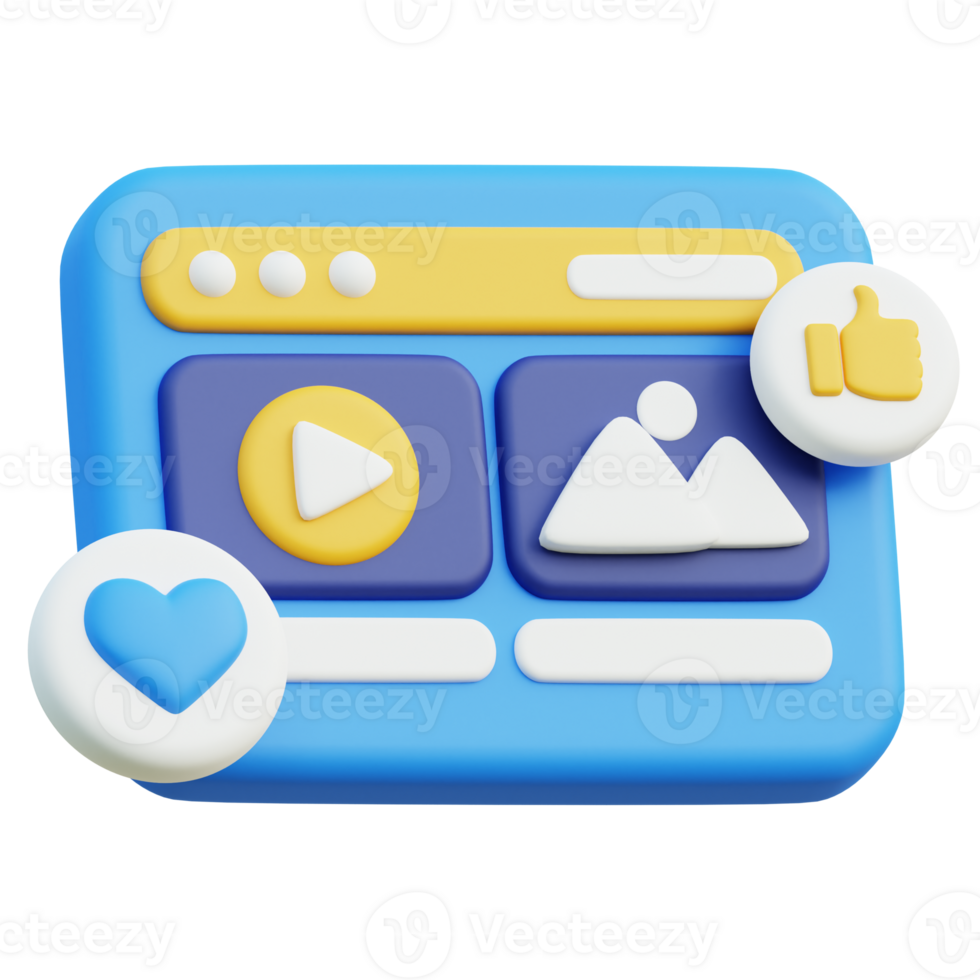content marketing 3D icon design for poster, banner png