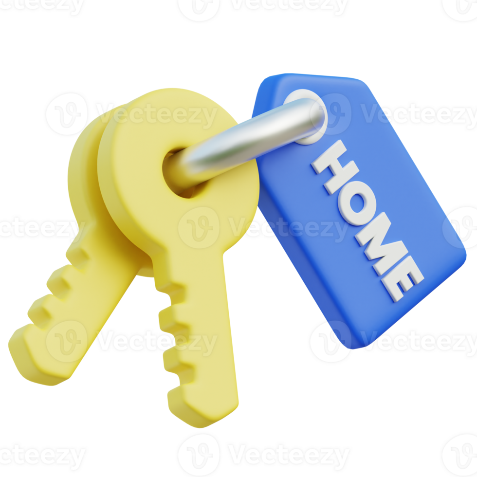 Key 3D icon design for poster banner png