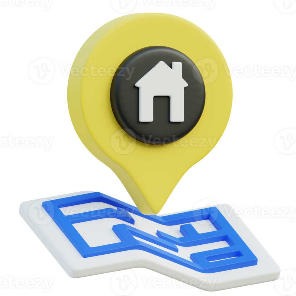 Map Location 3D icon design for poster banner png