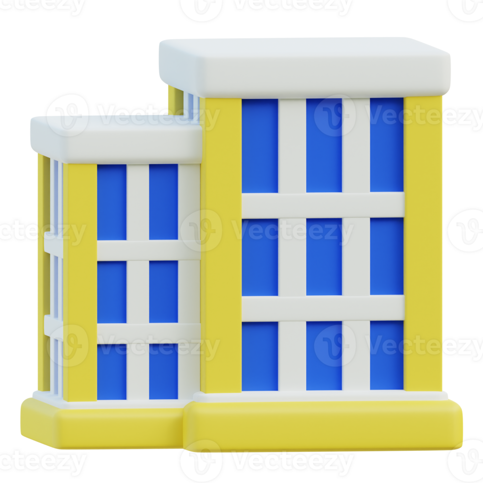 Building 3D icon design for poster banner png