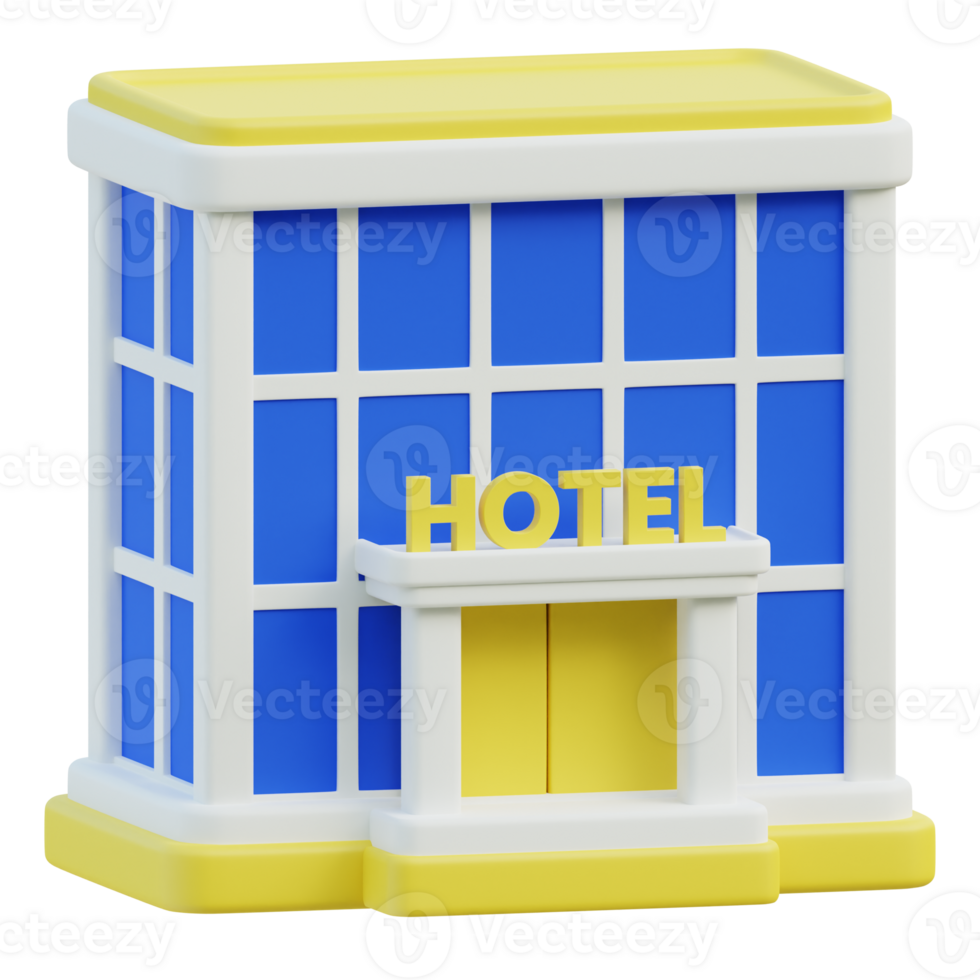 Hotel 3D icon design for poster banner png