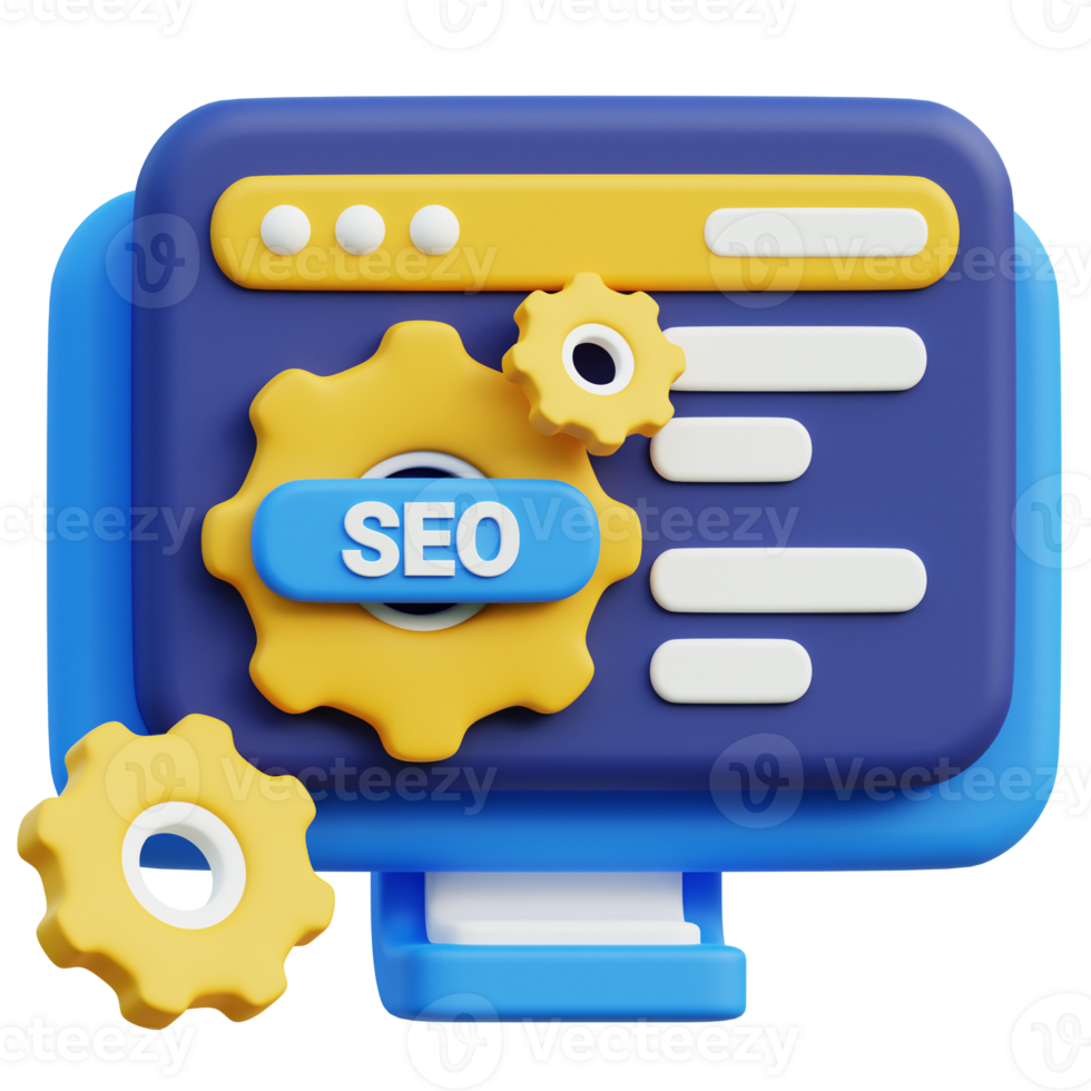 search engine optimization 3D icon design for poster, banner png
