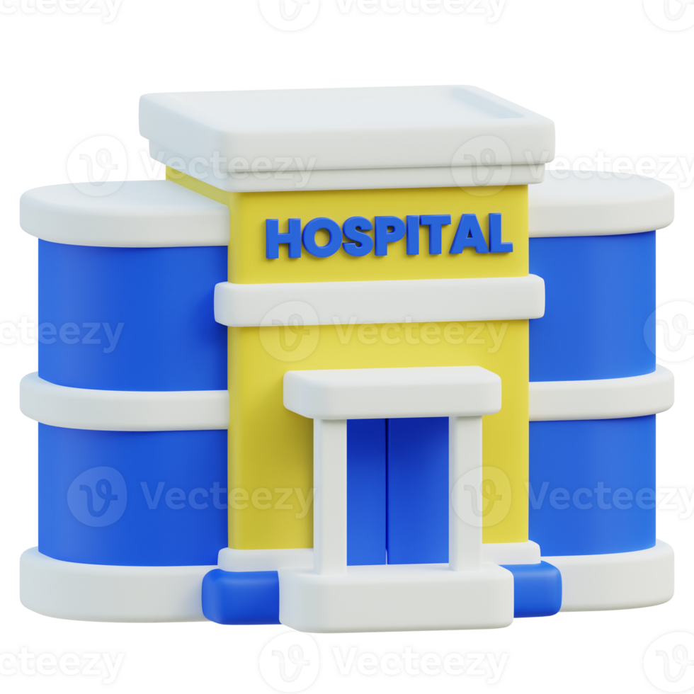 Hospital 3D icon design for poster banner png