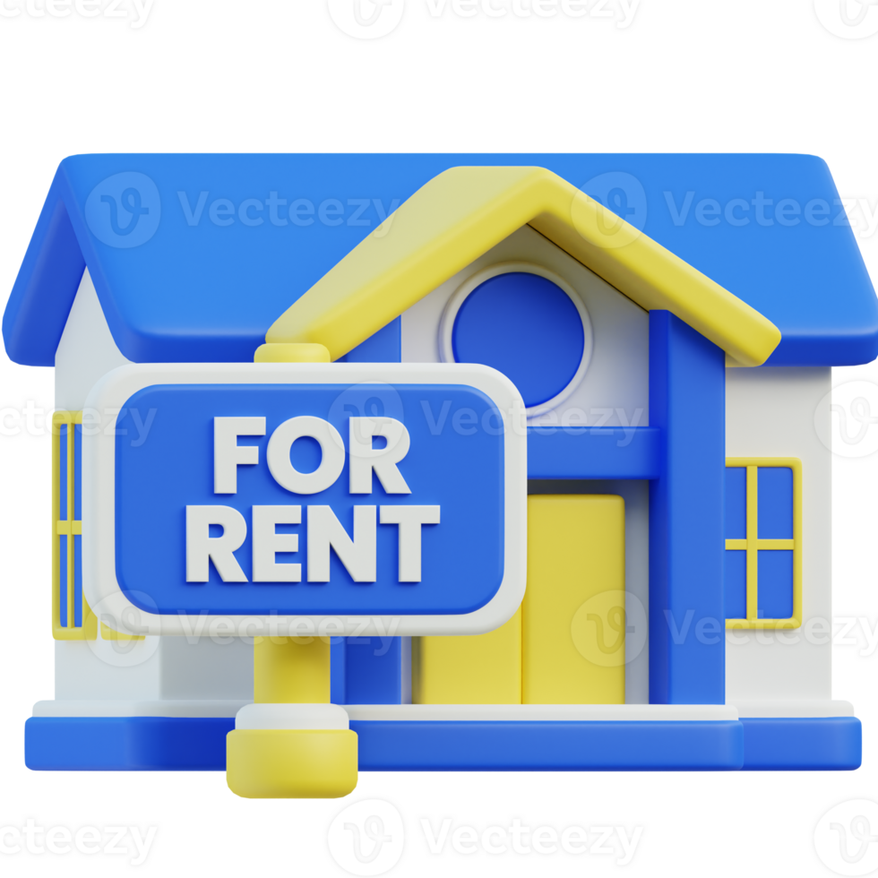 For Rent 3D icon design for poster banner png