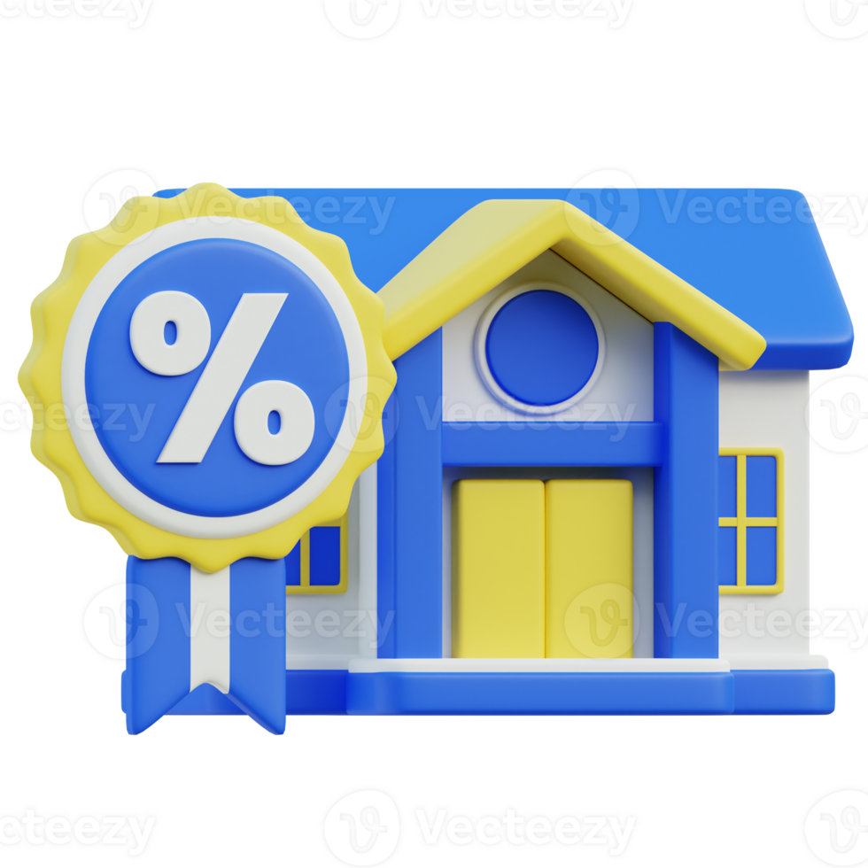 Property Discount 3D icon design for poster banner png