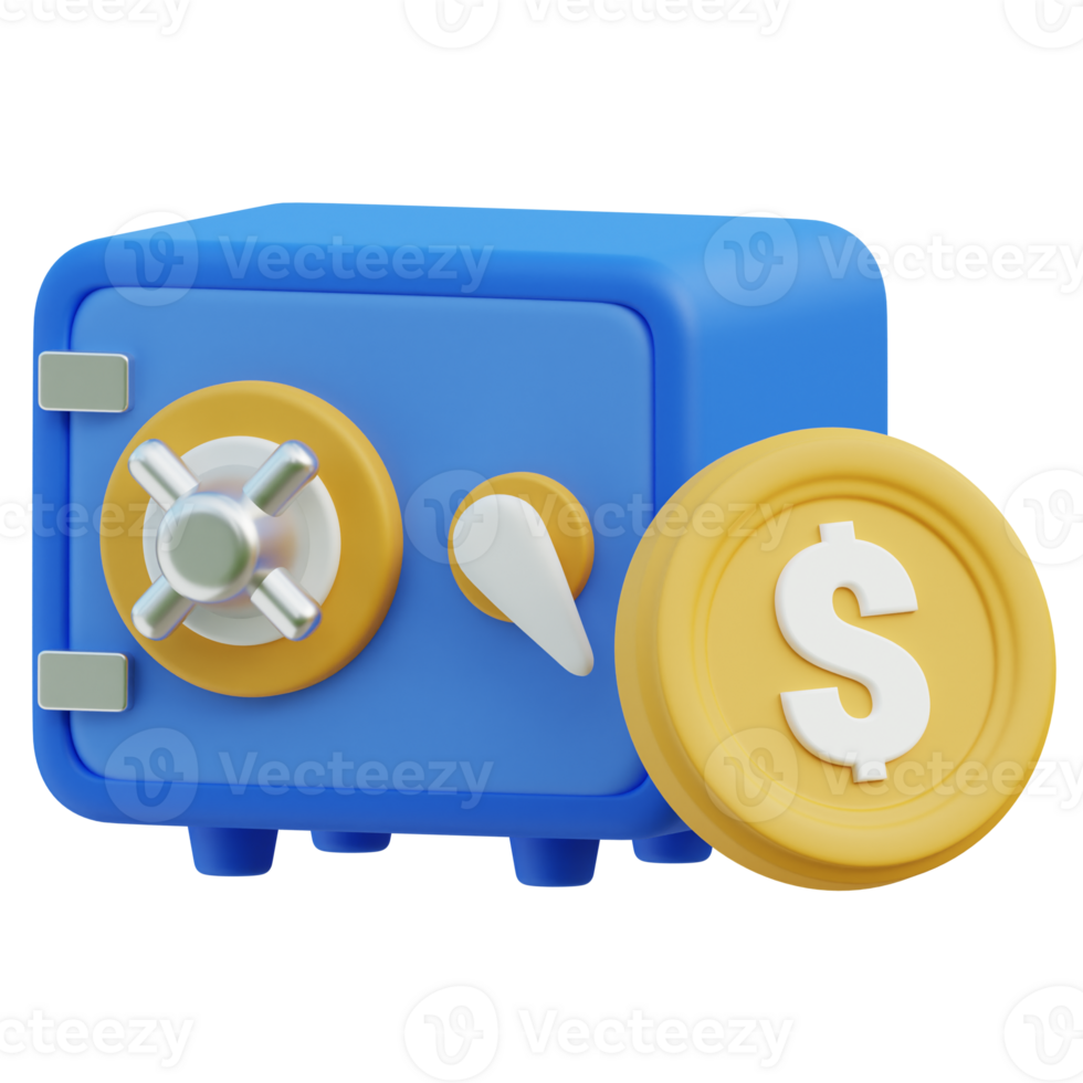 Bank locker 3D icon design for poster banner png