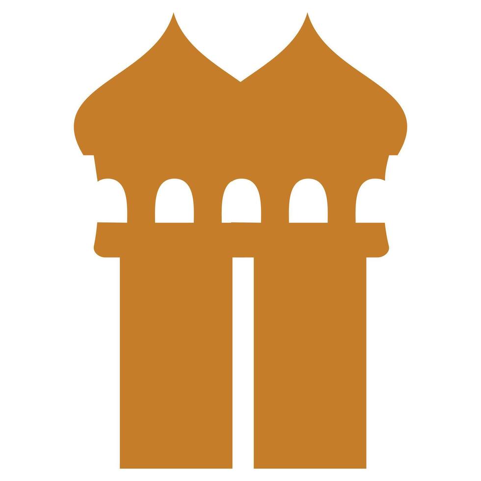 Vector illustration of Taj Mahal in Agra, Uttar Pradesh, India. Illustration of a prayer room icon, simple mosque. Graphic design elements with a religious theme. Islamic ornament