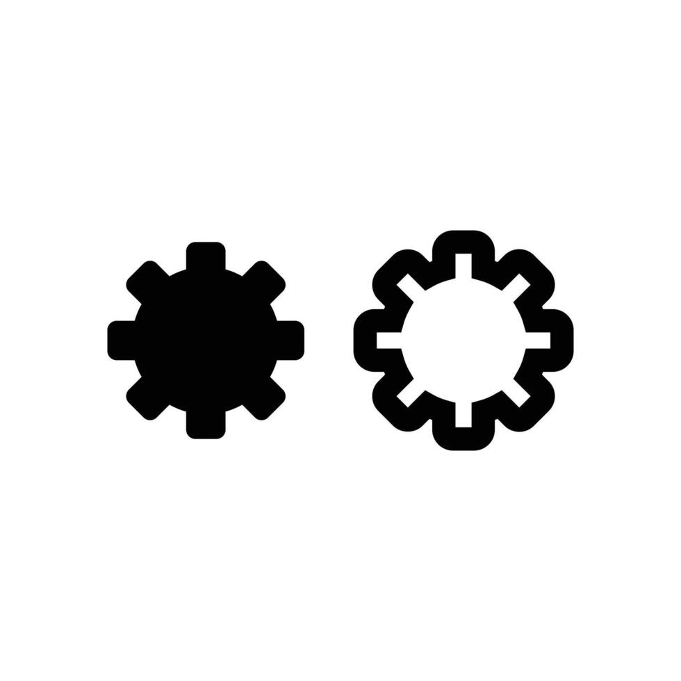 Gear icon. Cogwheel gear settings sign and symbol. Cogwheel gear mechanism. Illustration of simple icon in flat style. Graphic design template elements with a technology theme vector