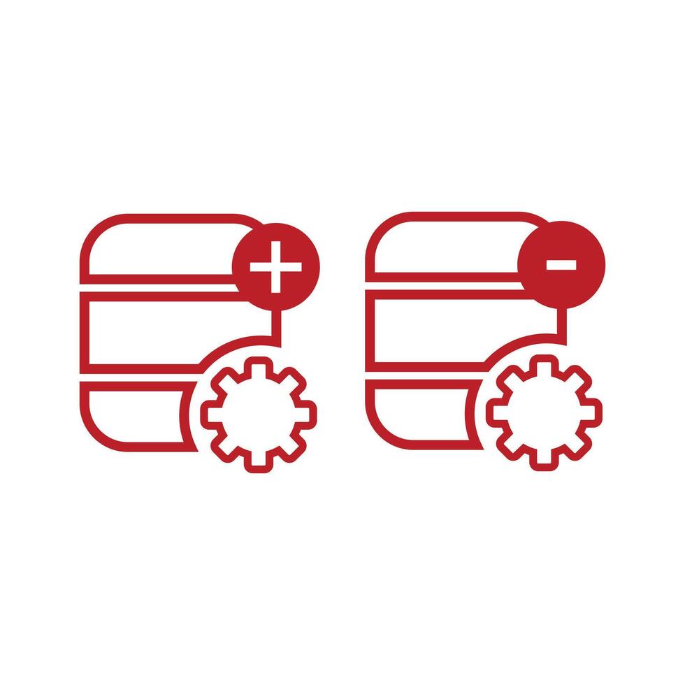 base de datos y engranaje icono. base de datos y engranaje vector icono. resumen ilustración de sencillo icono en plano estilo. gráfico diseño modelo elementos con un tecnología tema
