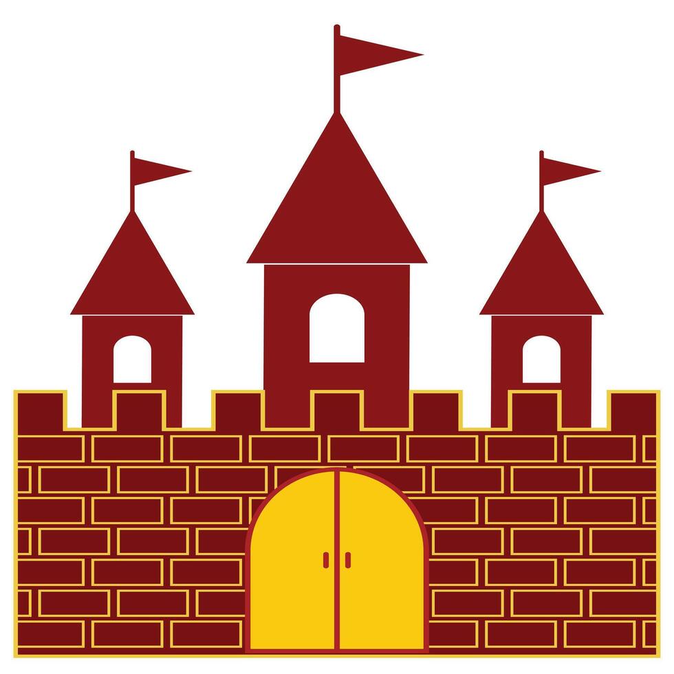 Castle icon on white background. Vector illustration. Eps 10.  Bright colored simple icon illustration. Castle, palace, fairytale graphic design element