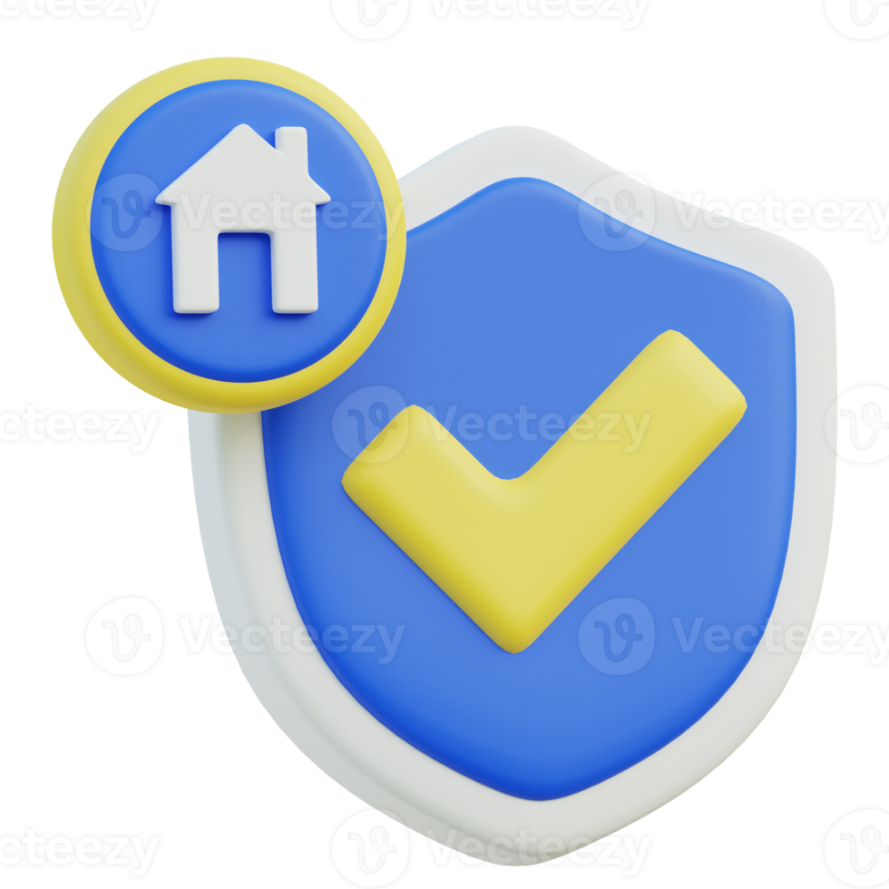 Home Insurance 3D icon design for poster banner png