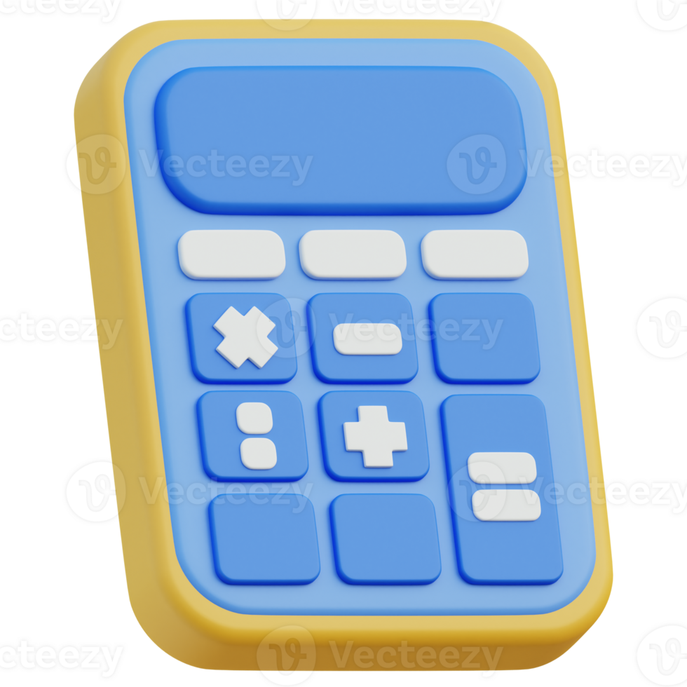 Calculator 3D icon design for poster banner png