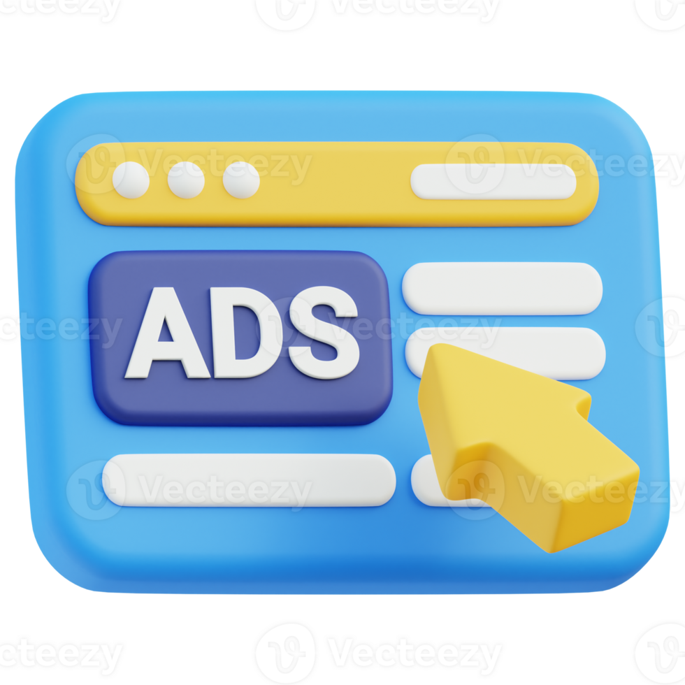 ads 3D icon design for poster banner png