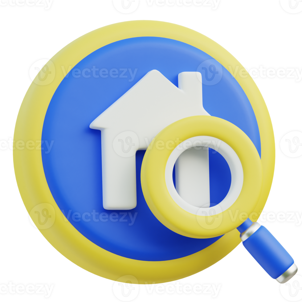 Search Home 3D icon design for poster banner png