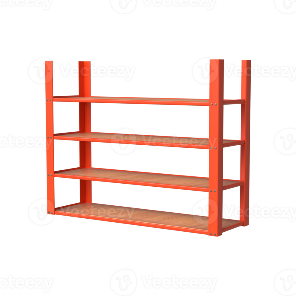 3D Rendering of Warehouse Shelf or Industrial rack png