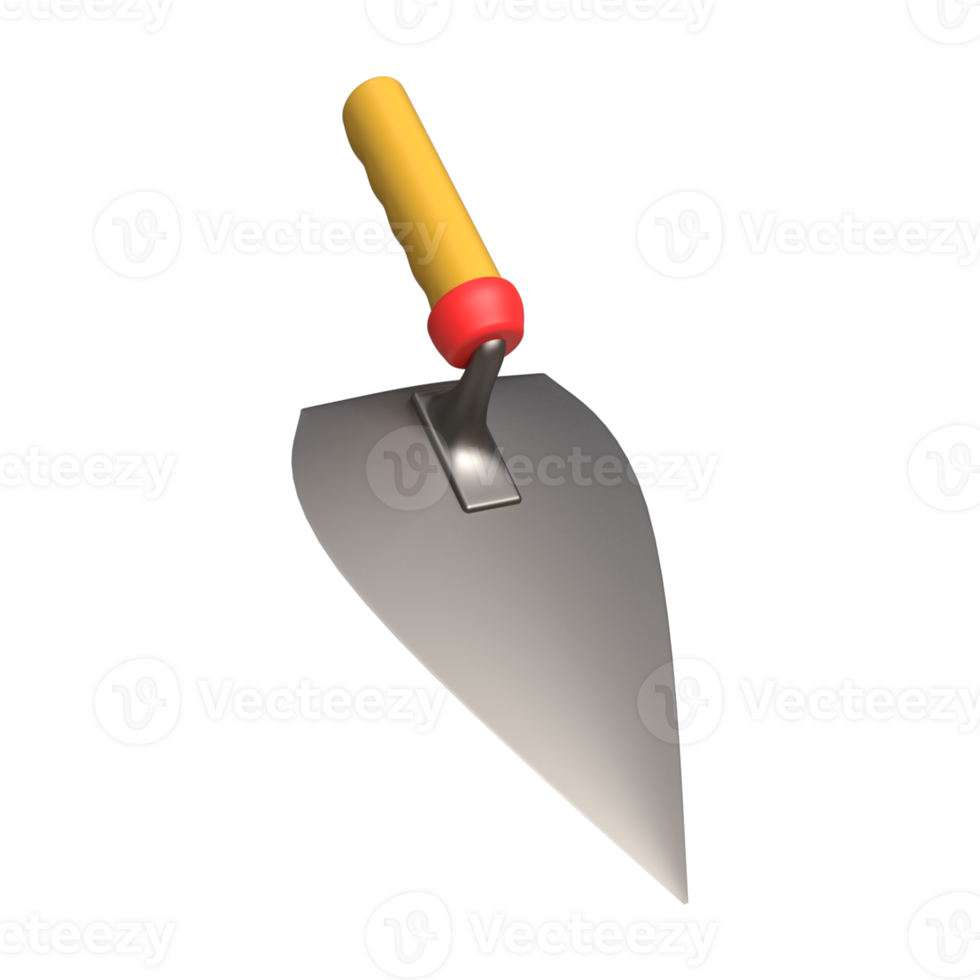 3d realistisch metselwerk troffel gereedschap renderen png