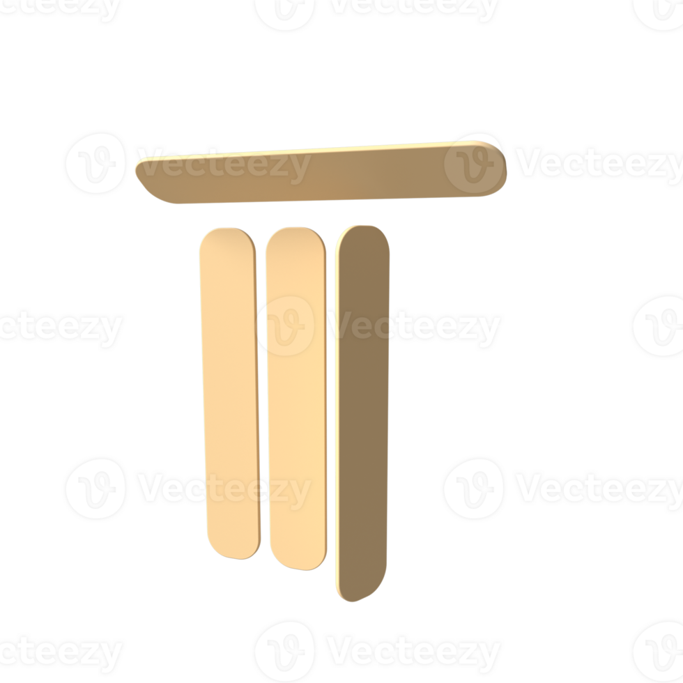 Realistic 3D Wooden Ice Cream Sticks - Craftsmanship and Authentic Detail png