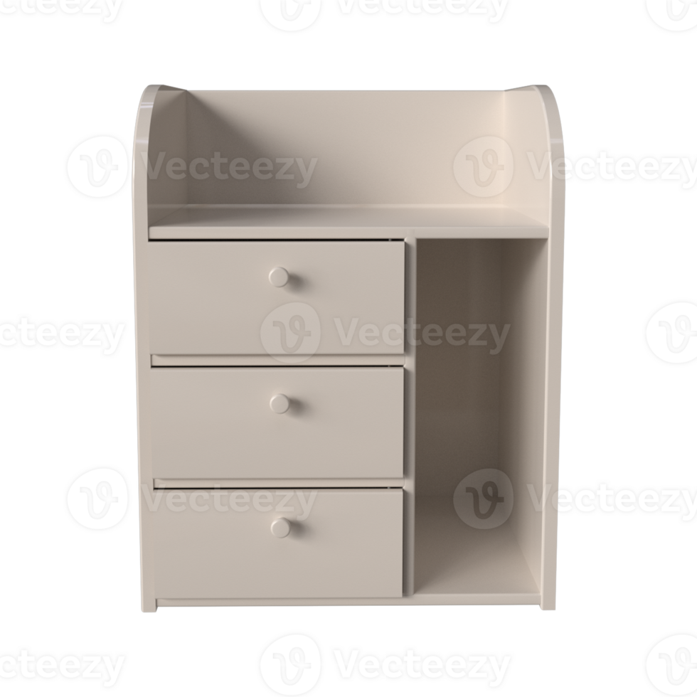 Realistic Bedside Cabinet for interior room design. png