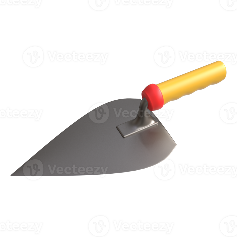 3d realistisch metselwerk troffel gereedschap renderen png