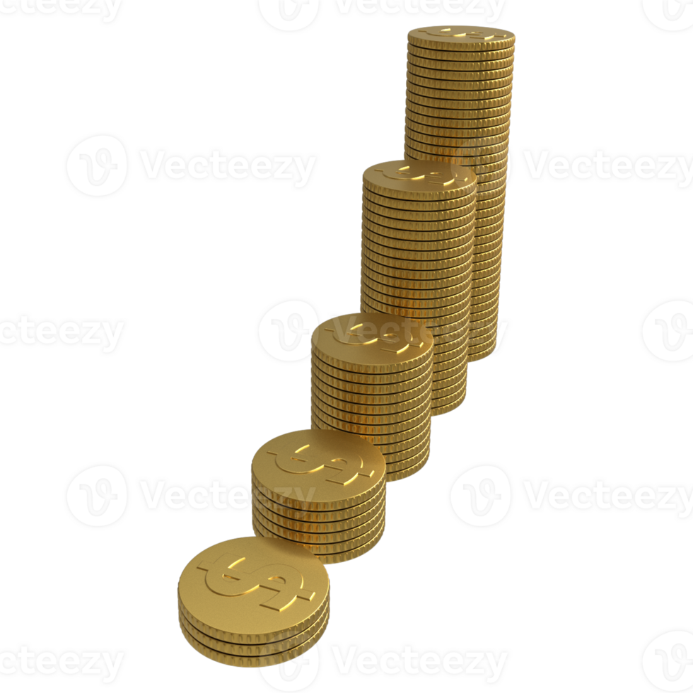 3D Coins - A Wealth of Business Growing Concepts png