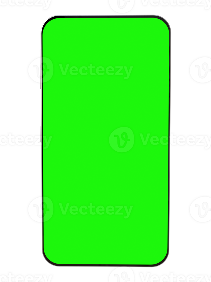 3d realistisk mobil telefon med grön skärm, mobiltelefon för falsk design. png