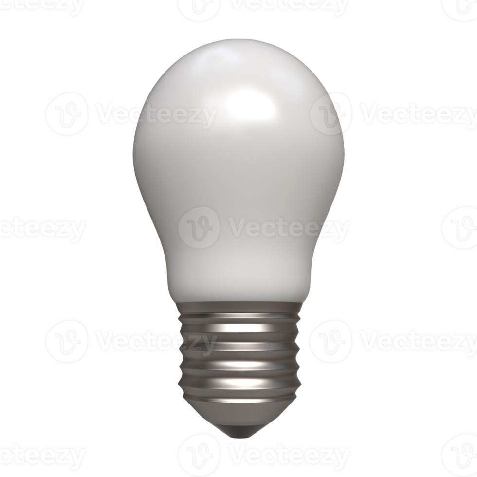 3D White Bulb Realistic Rendering - Illuminating Precision png