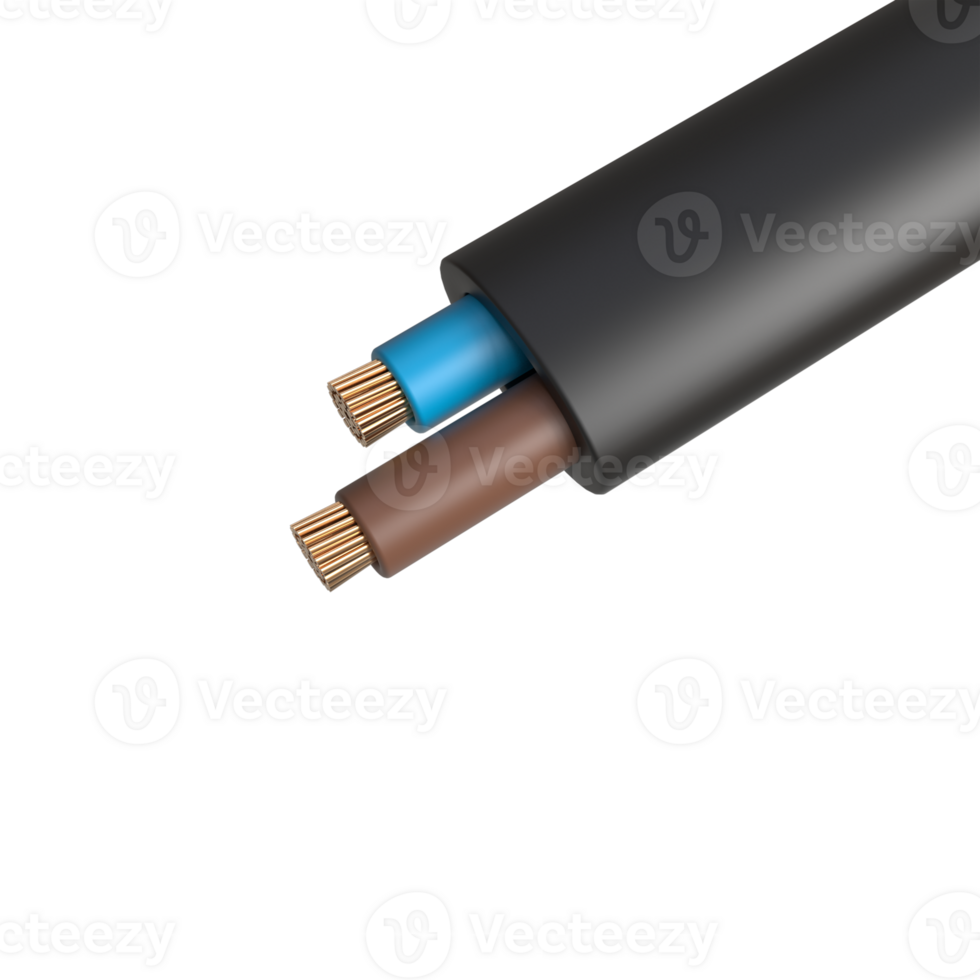 Realistic 3d wire or cable rendering for design, business, etc. png