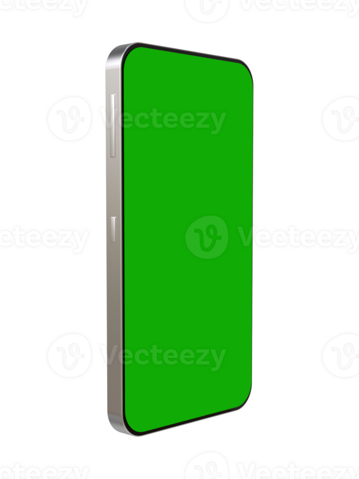 3d realistisch Handy, Mobiltelefon Telefon mit Grün Bildschirm, Handy zum spotten Design. png