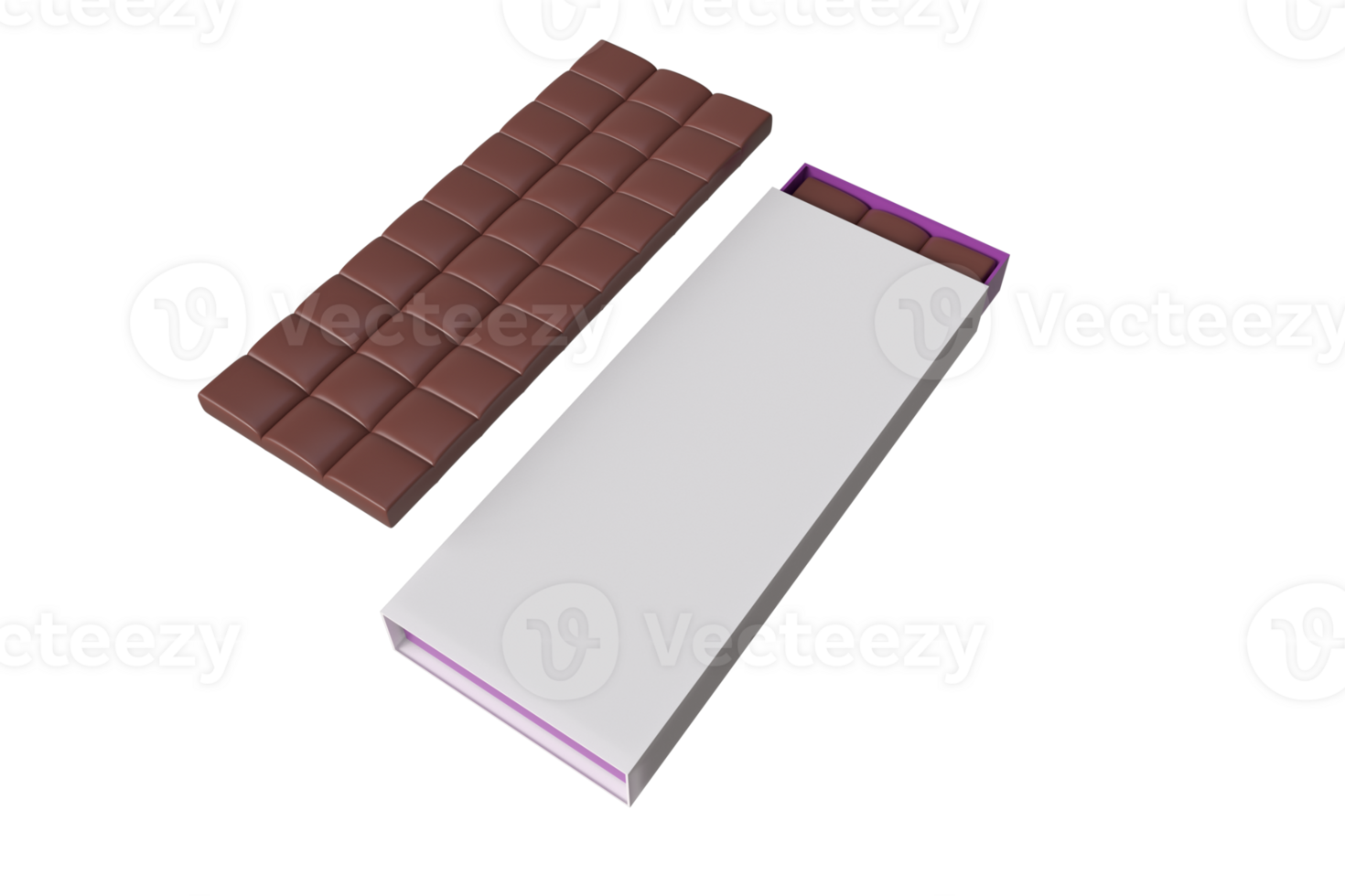 3d realistic chocolate with packet, cocoa chocolate bars png