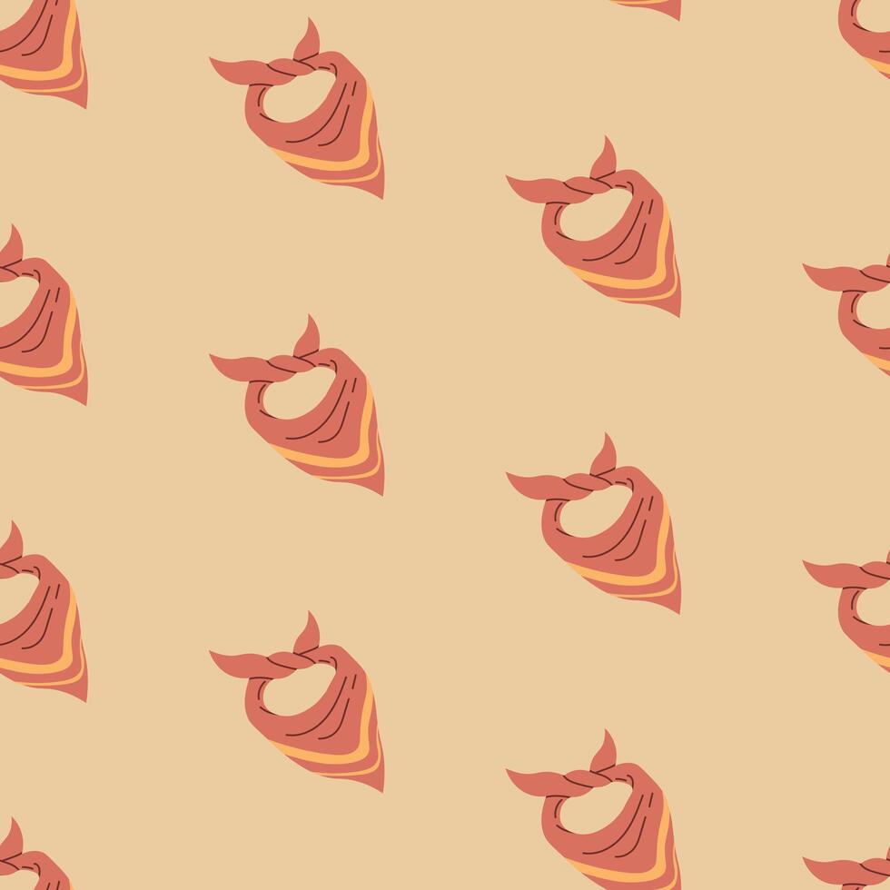 Cute Wild West Seamless Pattern With Bandana vector