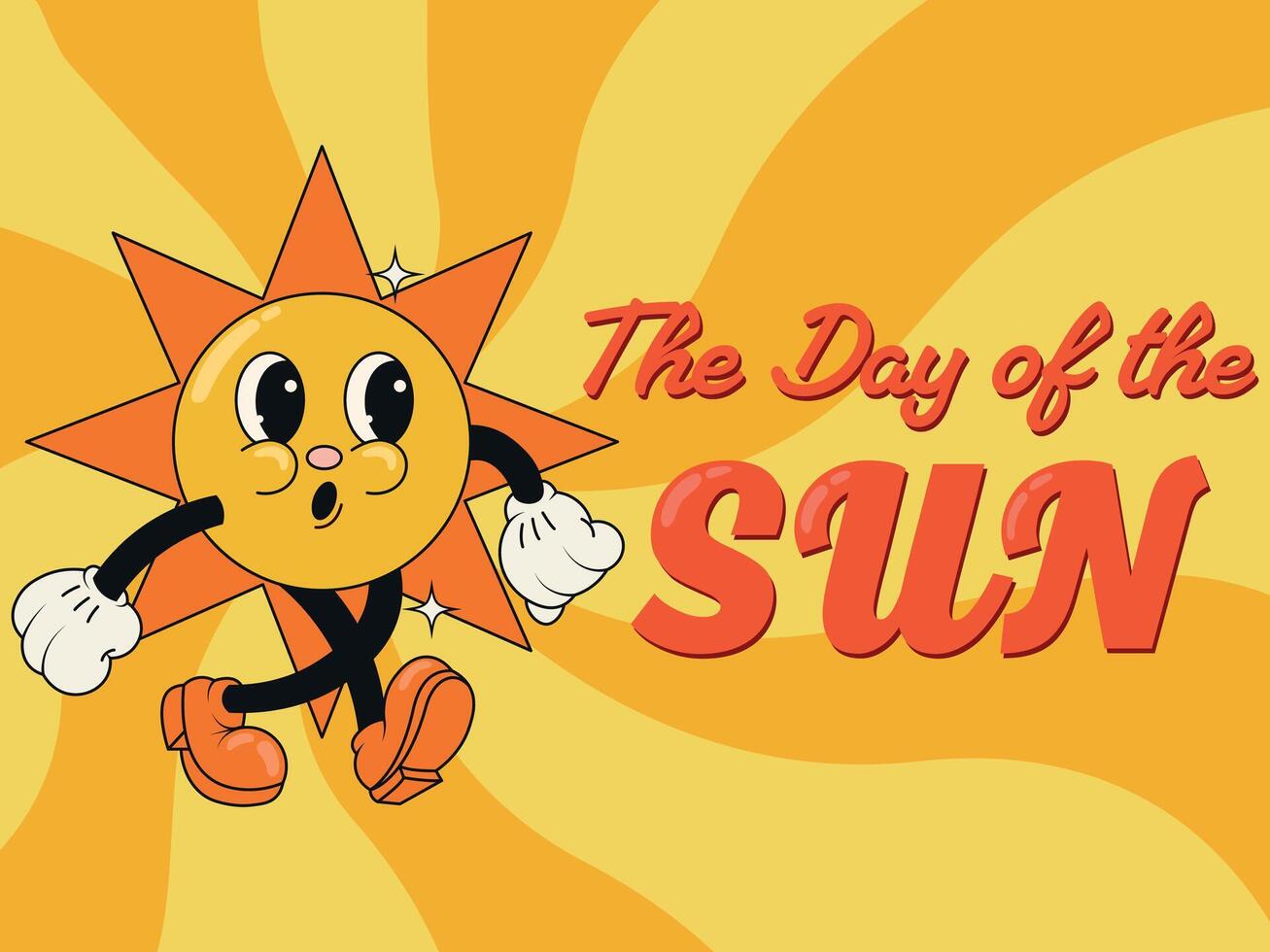 The Day Of The Sun Groovy Poster vector