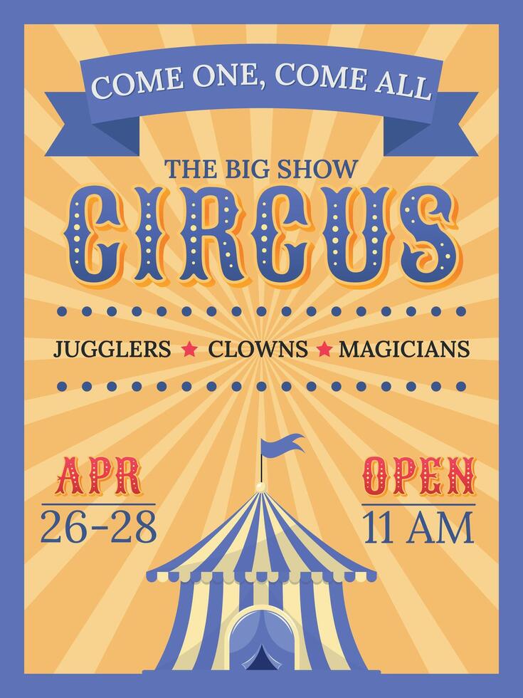 Circus invitation. Carnival invite. Circus Show Poster vector