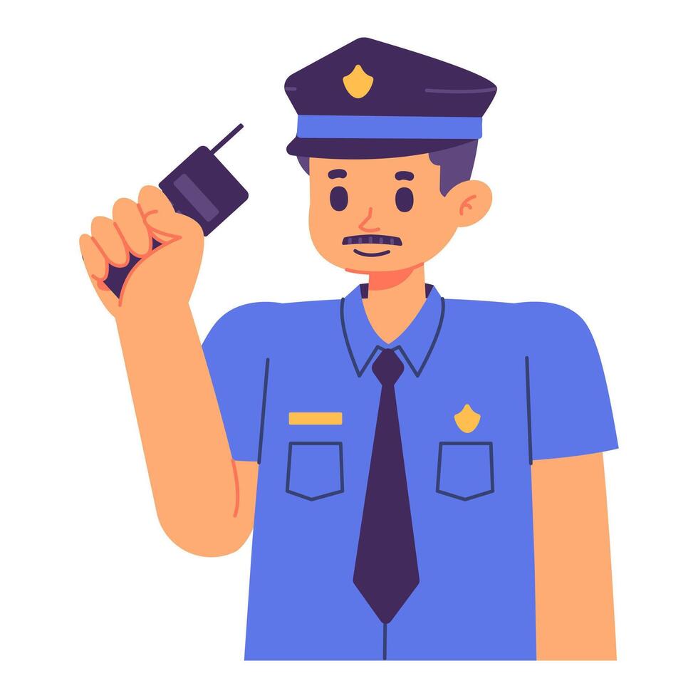 vector ilustración de policía avatar