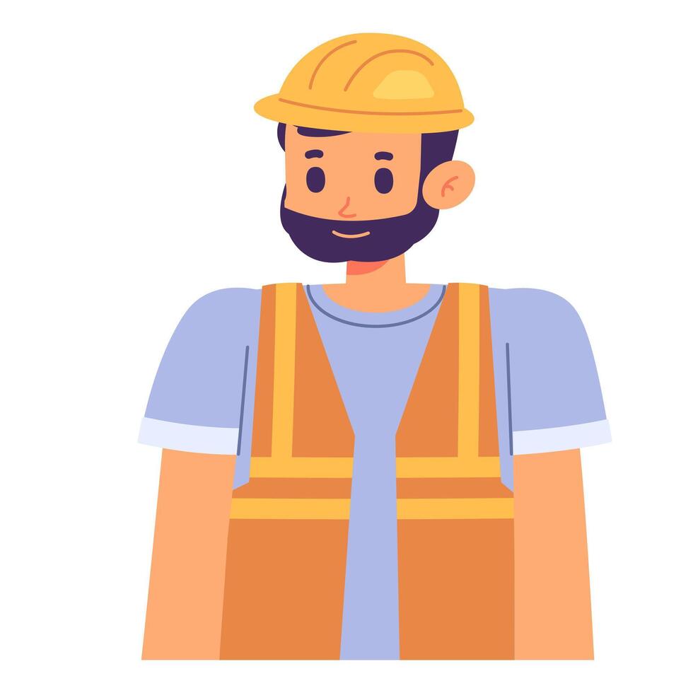 Vector Illustration of Construction Worker Avatar