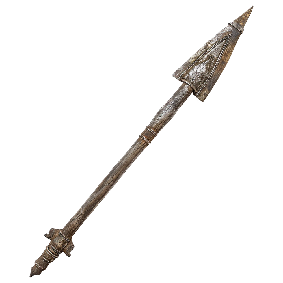 AI generated Ancient war spear isolated on transparent background png