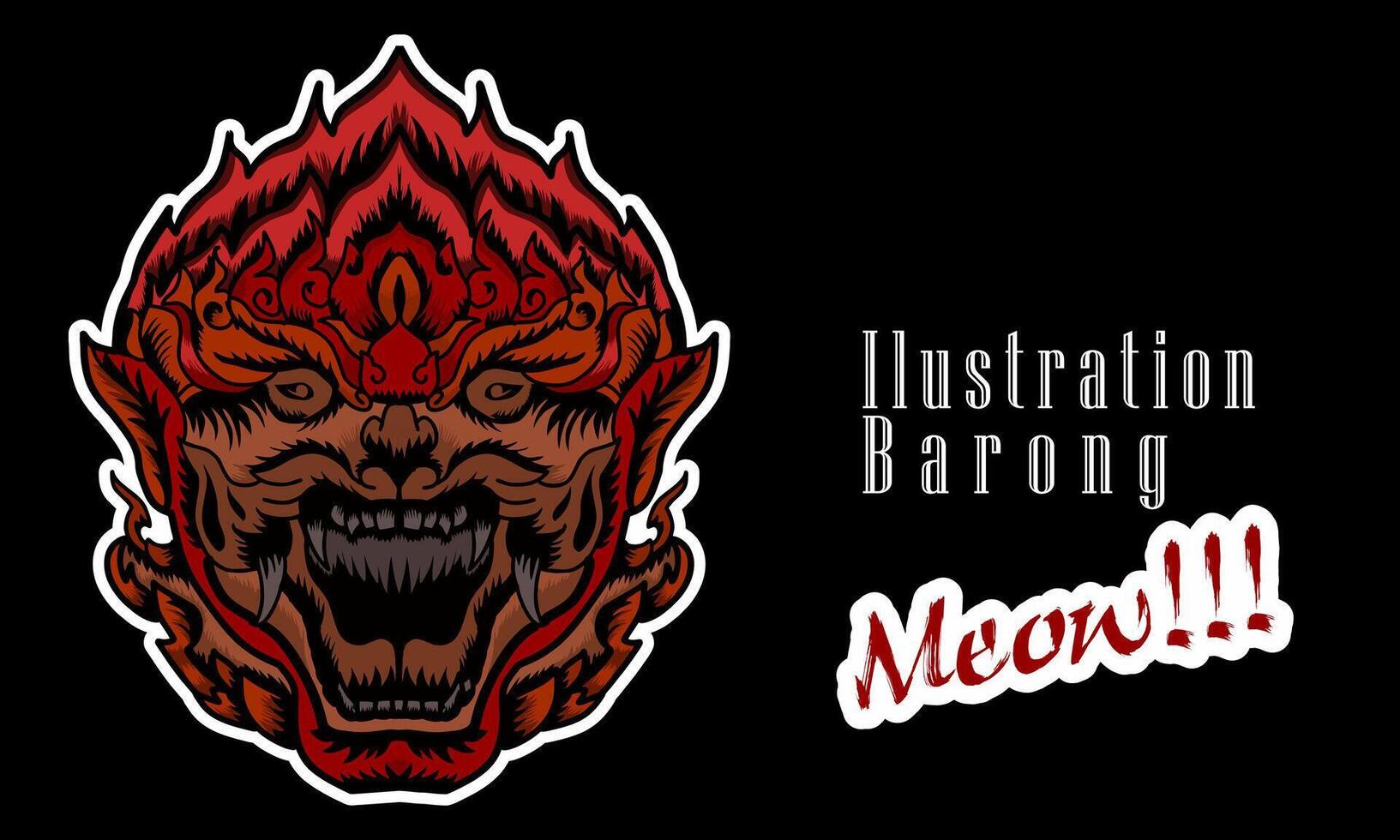 red cat barong vector character