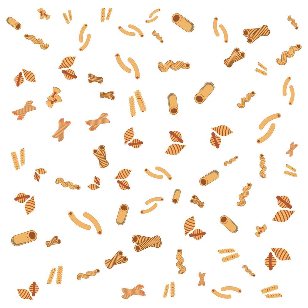 various pasta illustrations seamless pattern vector