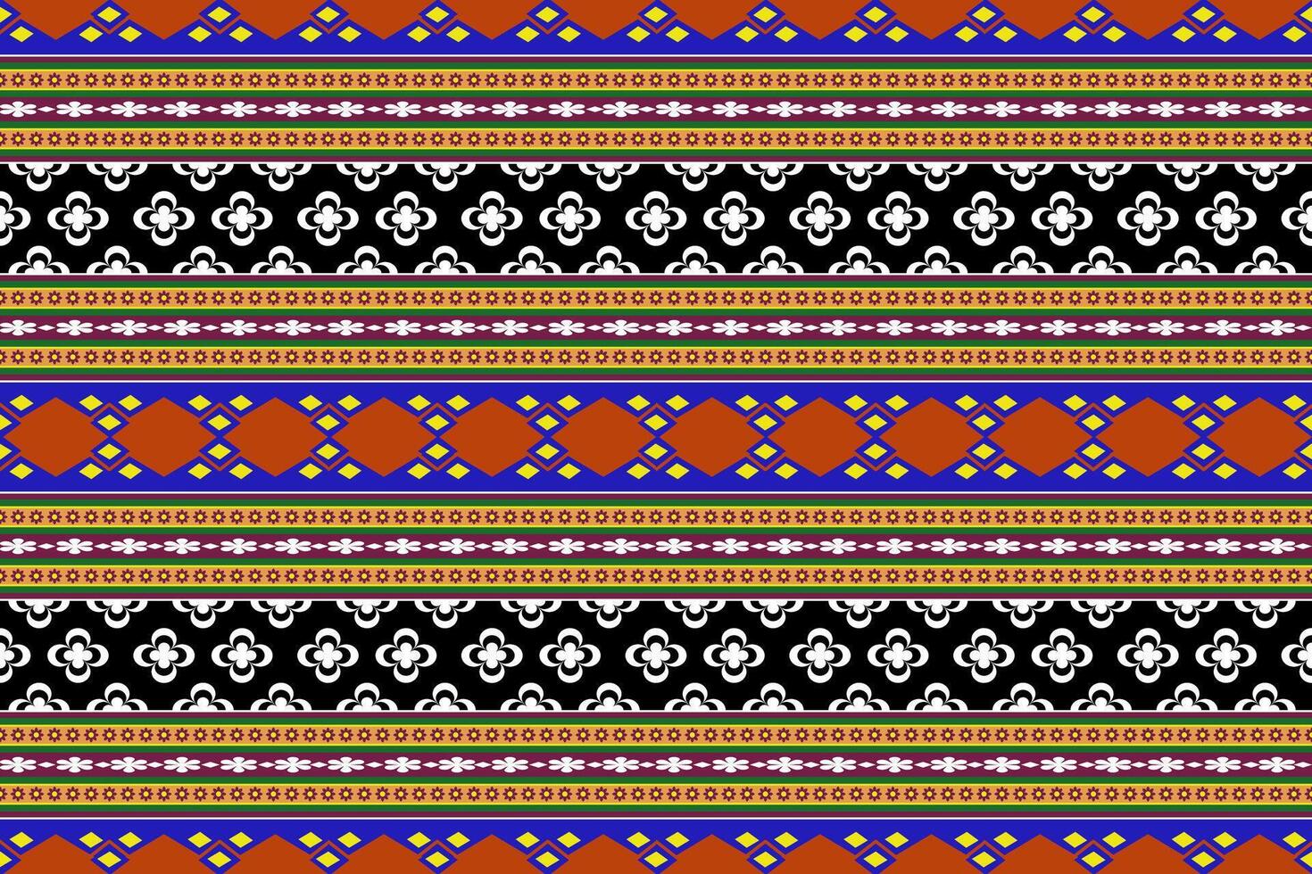 Ethnic Thai Native Pattern.  Vector seamless pattern design for fabric, carpet, tile, embroidery, wallpaper and background
