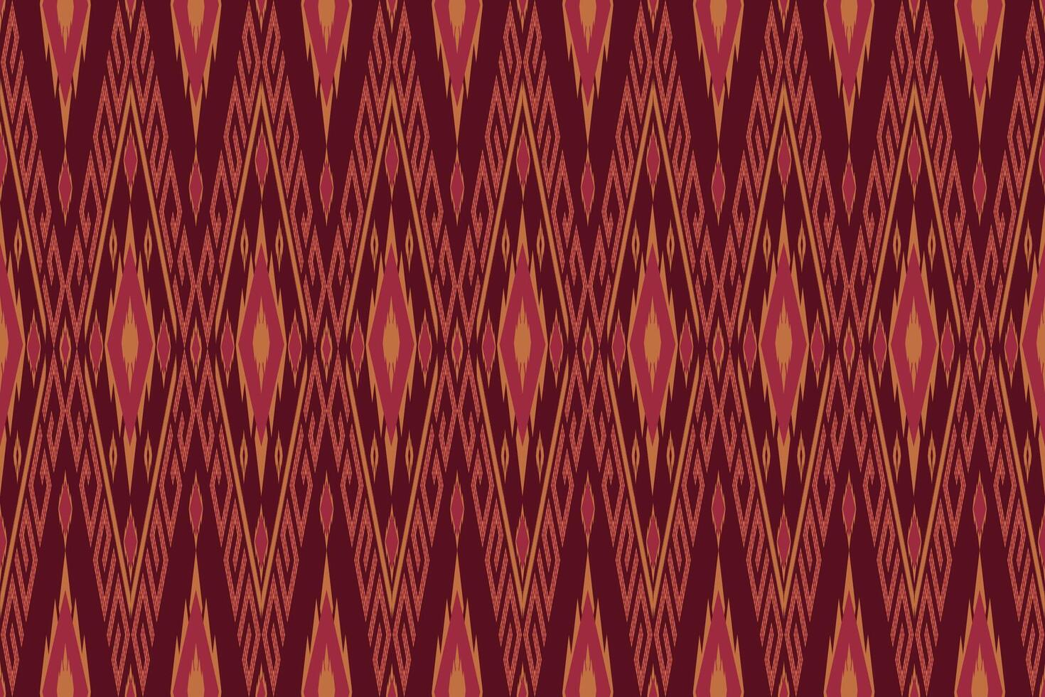 Geometric Ethnic Oriental Thai Ikat Seamless Pattern.  Vector Illustration embroidery style.  Design for fabric, carpet, tile, wrapping, clothing, wallpaper, and background
