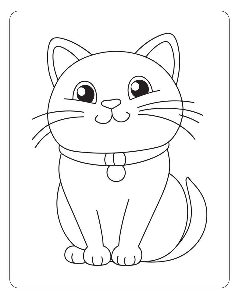 Cute Animals Coloring Pages for kids, Animals Vector