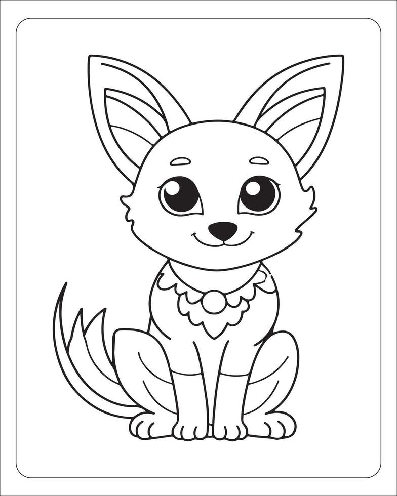 Cute Animals Coloring Pages for kids, Animals Vector