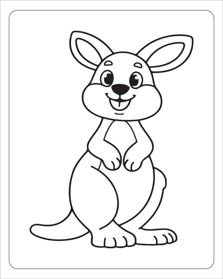 Cute Animals Coloring Pages for kids, Animals Vector