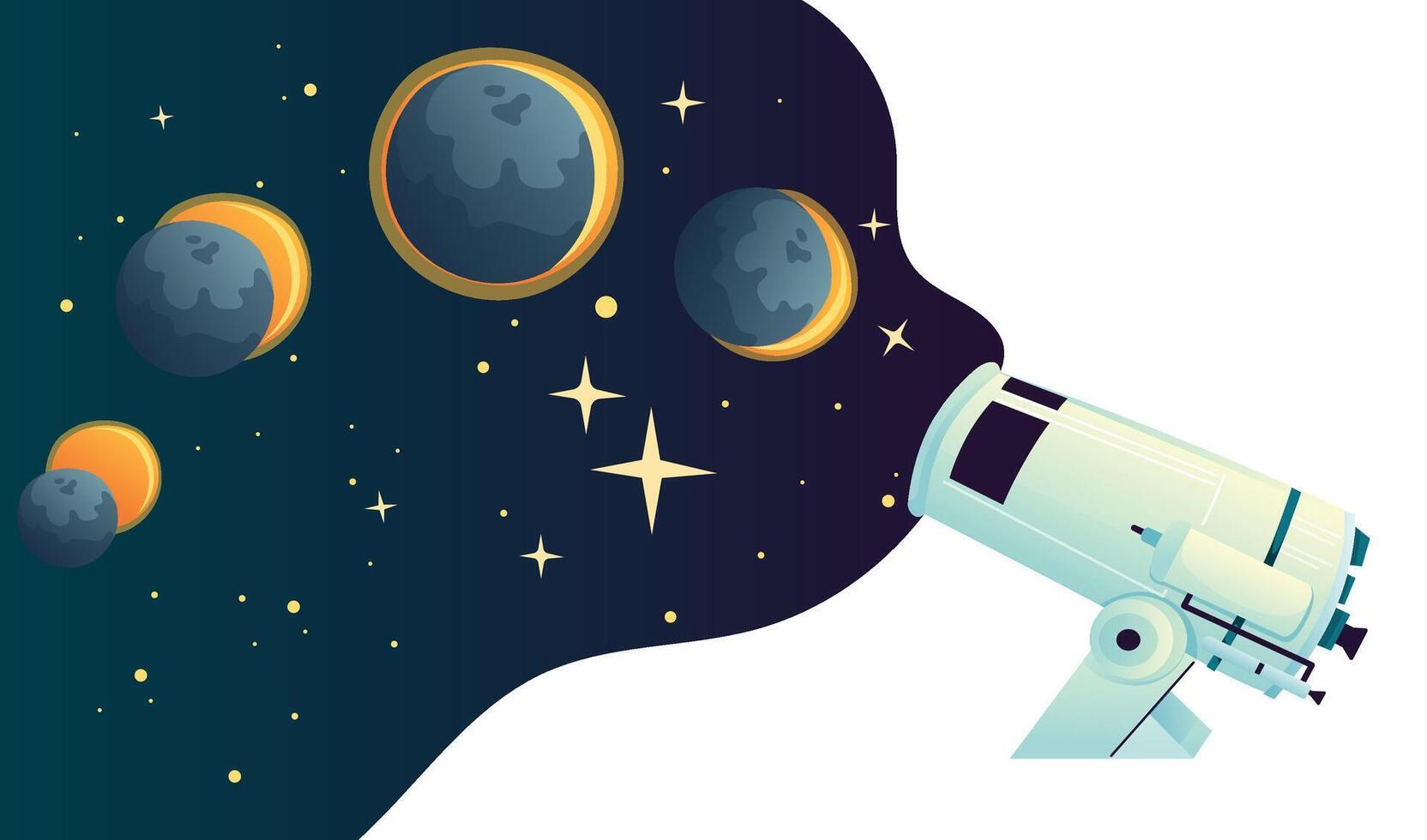 Solar eclipse background, solar eclipse cycle vector