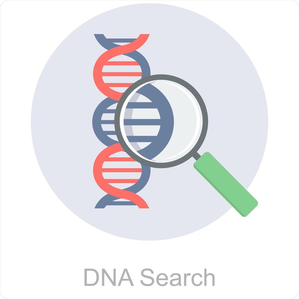 DNA Search and dna icon concept vector