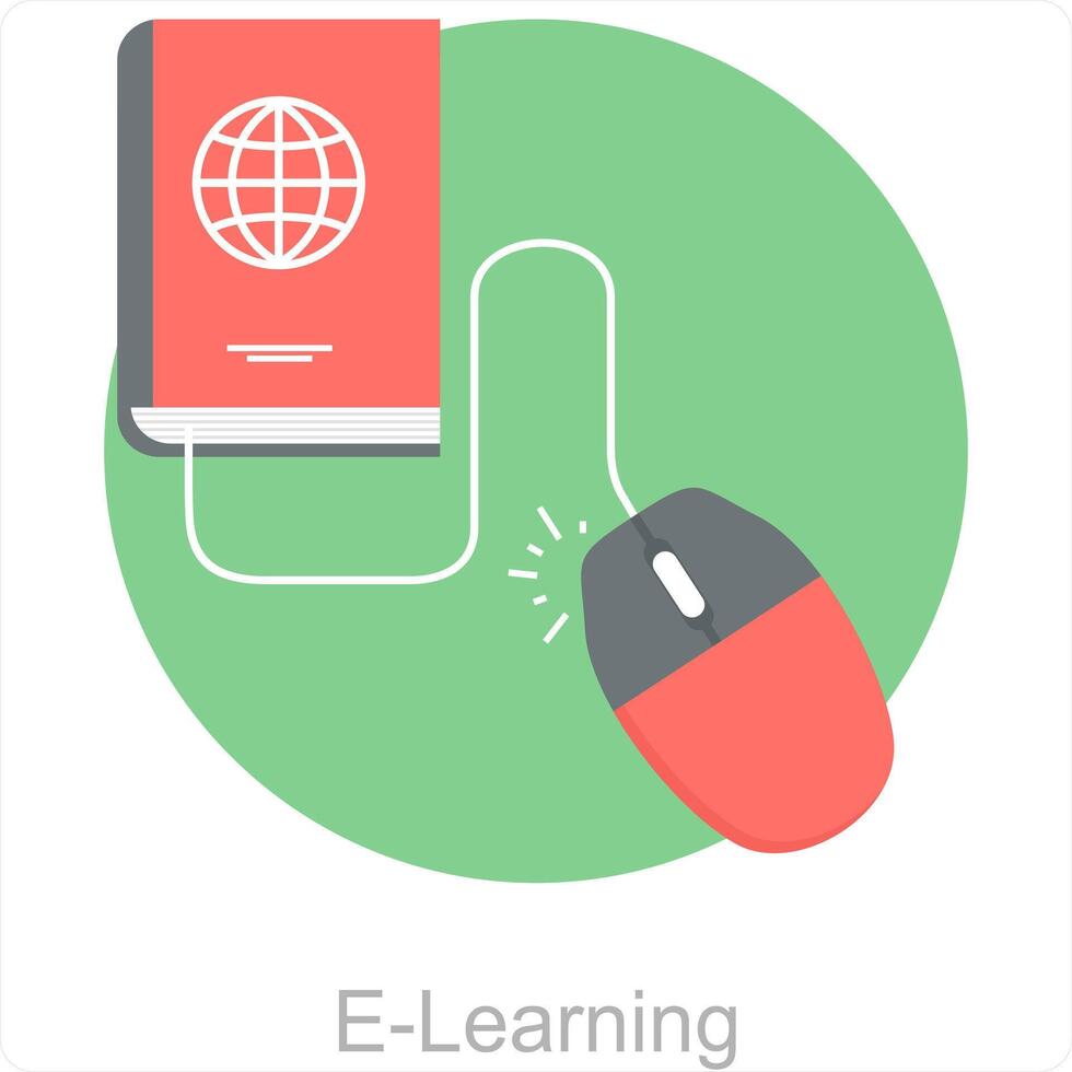 E-Learning and study icon concept vector