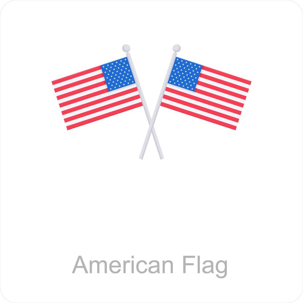 American Flag and american icon concept vector