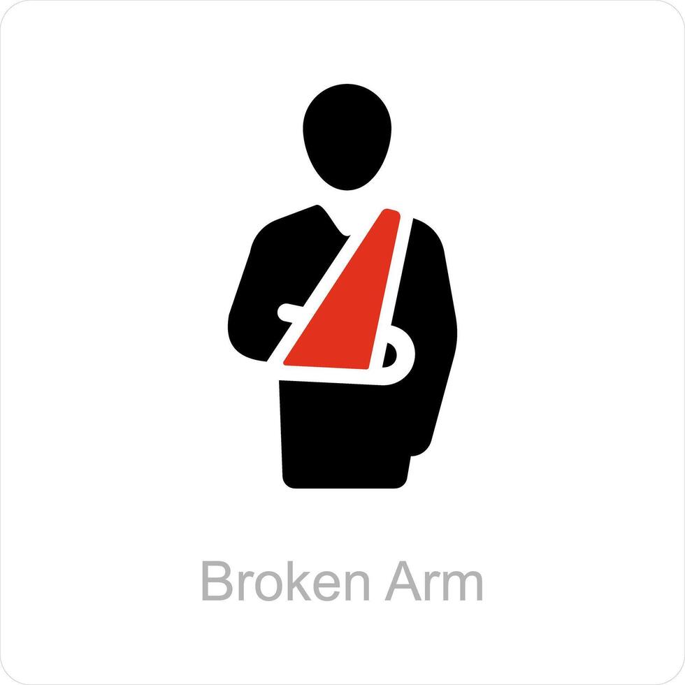 broken arm and injury icon concept vector