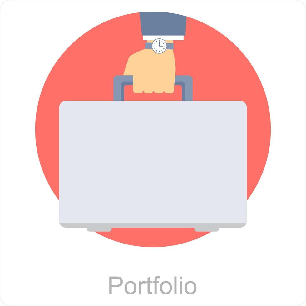 Portfolio and bag icon concept vector