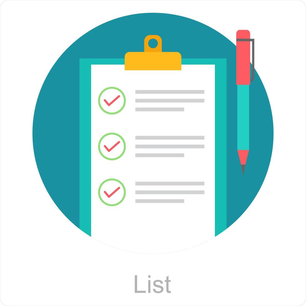 list and check icon concept vector