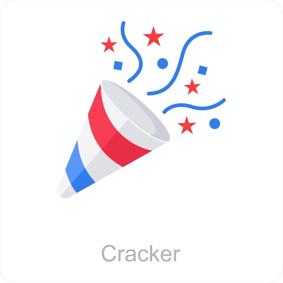 Cracker and bomb icon concept vector